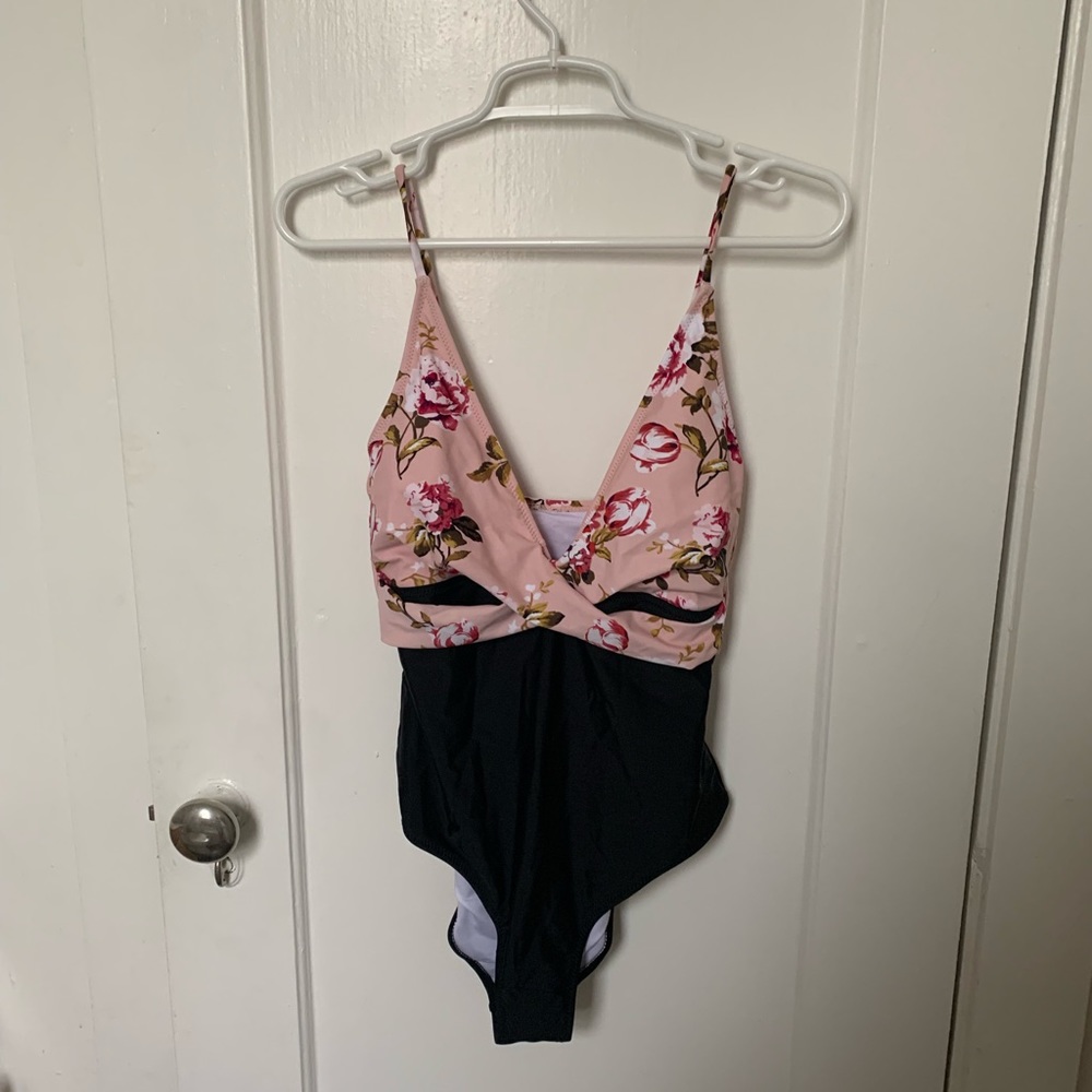 Cupshe pink floral one piece - NWT